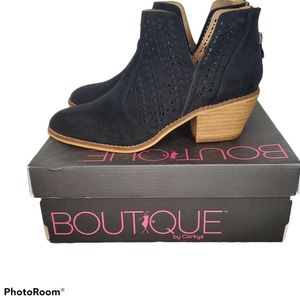 Boutique Black Suede Ankle Boots